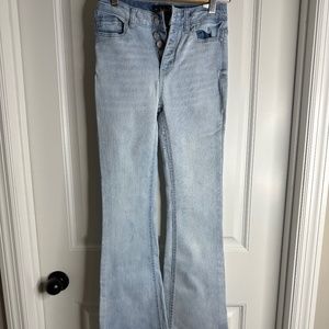 Indigo Rein Button Fly Flare Light Wash Jeans Size 1/24
